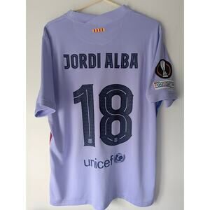 Barcelona Jordi Alba 2021/22 Away Jersey XL Europa League Patched